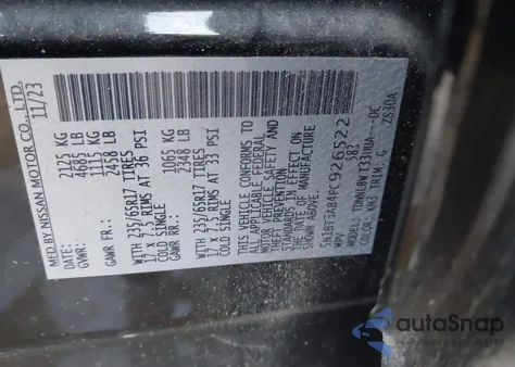 2023 Nissan Rogue S Intelligent Awd from USA, damaged, VIN 5N1BT3AB4PC926522